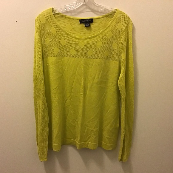 august silk Sweaters - August Silk Long Sleeve Polka Dot Sweater